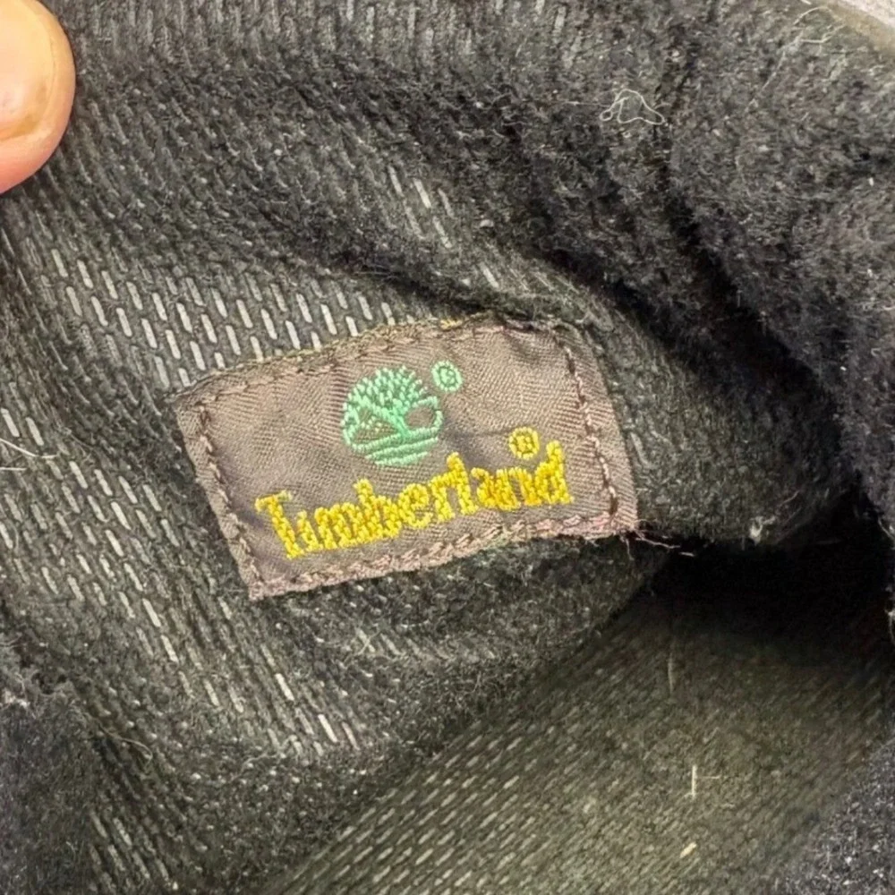 Timberland Mens Waterproof Leather Work Boots Black Gray Lug Sole Lace Up‎ 9